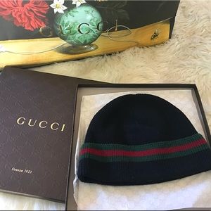 Gucci striped knitted wool beanie